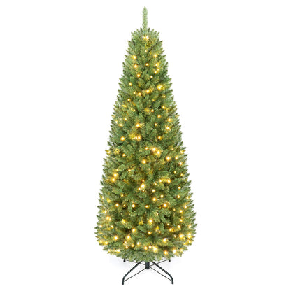 Pre-lit Slim Christmas Tree, Hinged Pencil Xmas Tree