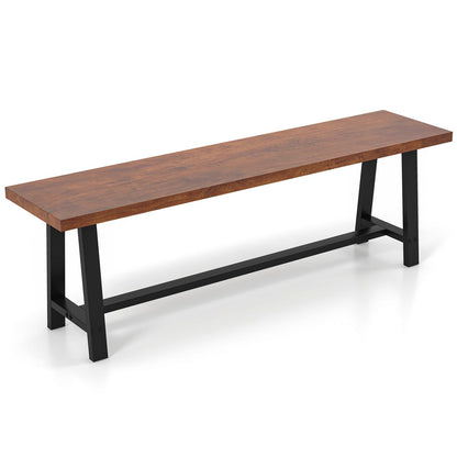 153CM Entryway Dining Bench 3 Person with Metal Frame