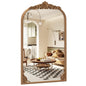 Decorative Wall Mirror, Baroque Ornate Arched Mirror with Hanging Hooks