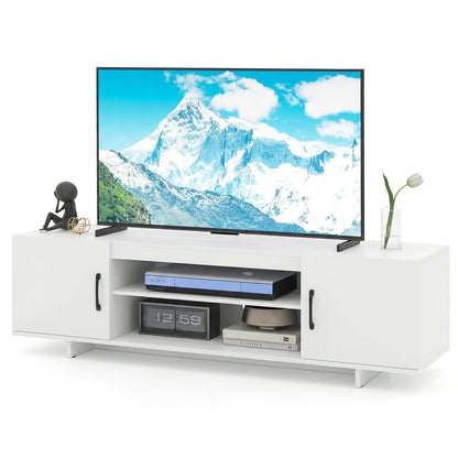 TV Stand for TVs up to 70 Inches with Power Outlet and 2 Cable Holes