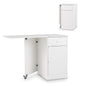 Folding Dining Table for 4-6 with Drawer & Cabinet on Wheel