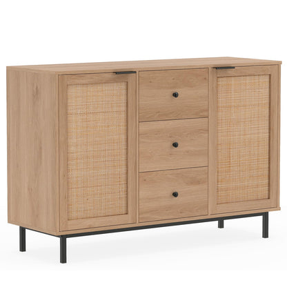 Wooden Storage Cabinet, Rustic Console Table, Freestanding kitchen Cupboard Organizer Unit