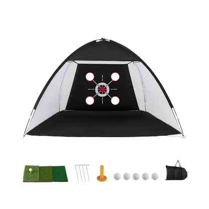 Golf Practice Net, 10x7ft Golf Hitting Net with Foldable Tri-Turf Mat