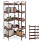 5-Tier Corner Bookshelf, 113cm Convertible L-shaped Bookcase