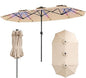 4.5m Double-Sided Parasol, 12 Heavy-Duty Ribs Extra Large Sun Umbrella