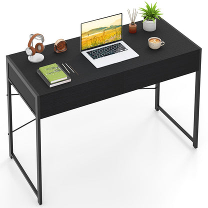 Computer Desk with 2 Drawers Vanity Table with Heavy-Duty Metal Frame
