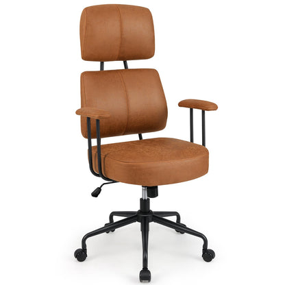 Ergonomic Office Chair with Adjustable Headrest and Spring Cushion Seat