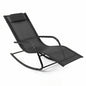 Rocking Sun Lounger, Zero Gravity Recliner Garden Rocking Chair with Headrest & Curved Armrests