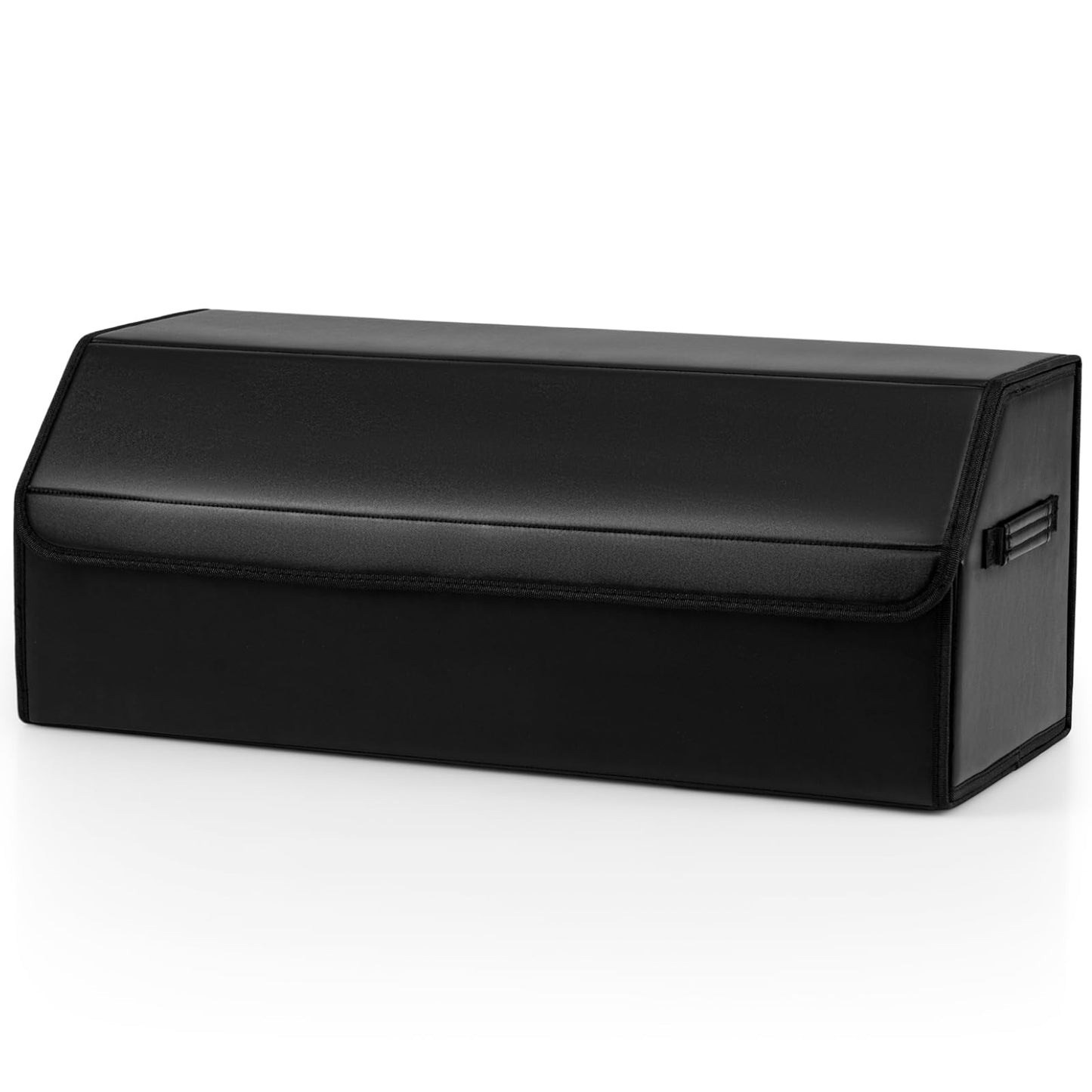 Leather Car Trunk Organizer with Lid Removable Divider and Large Capacity