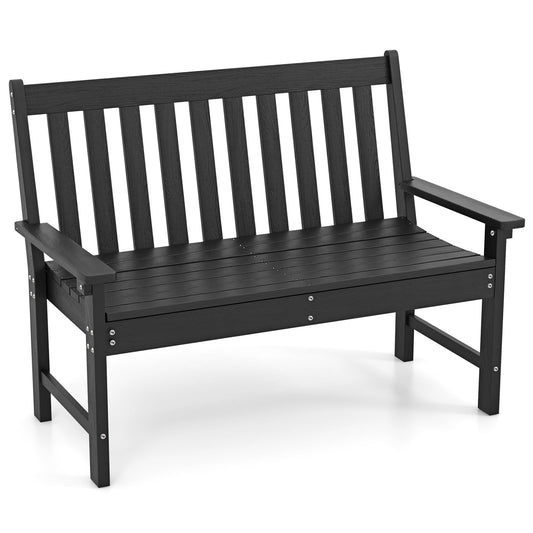 2-Seater All-Weather HDPE Patio Loveseat Park Bench Chair