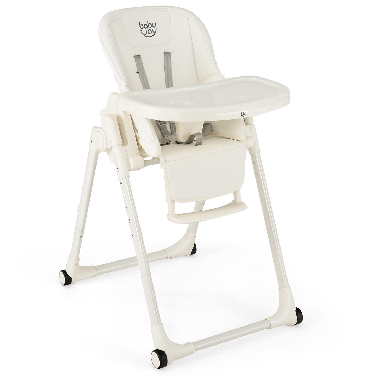Giantex High Chairs for Babies and Toddlers Foldable Baby Highchair with Adjustable Backrest