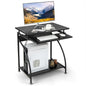 Computer Desk, 70cm PC Laptop Table with Pull-out Keyboard Tray