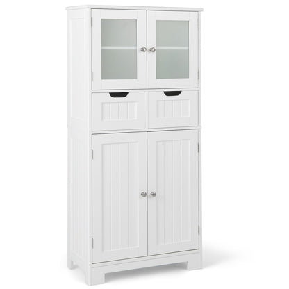 Floor Storage Cabinet with 2 Glass Doors
