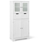 Floor Storage Cabinet with 2 Glass Doors