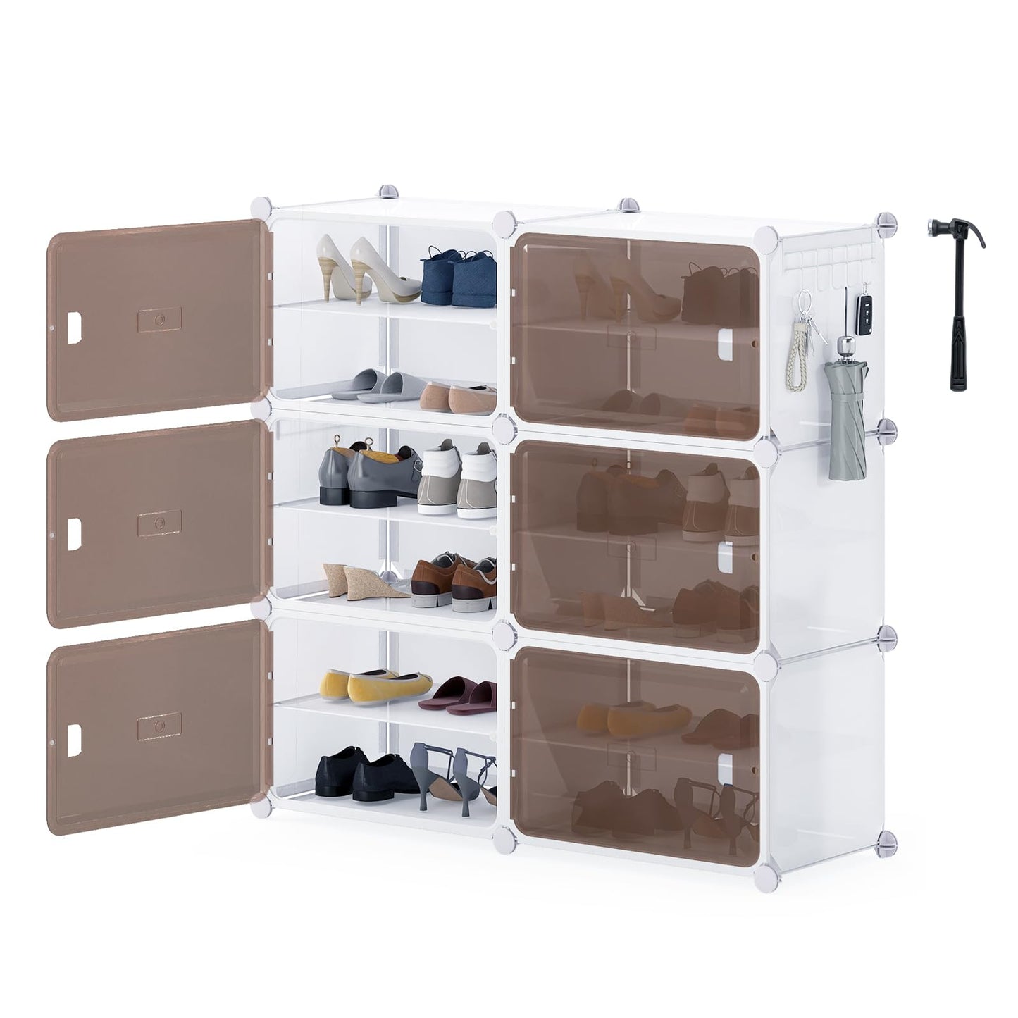 6/8/10 Tier Shoe Storage Cabinet with Removable Shelves