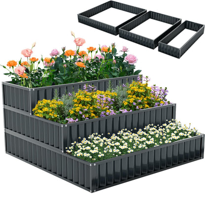 3-Tier Raised Garden Bed with Open ended Base for Vegetable Fruit Flower Herb