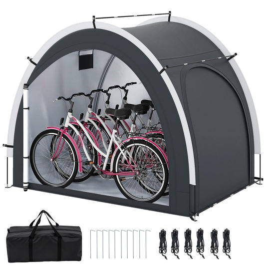 Bike Storage Shed Tent, Waterproof Anti-UV Garden Shed with Silver-coated Fabric