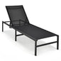 6 Positions Adjustable Garden Chaise Lounge Reclining Deck Sunbed