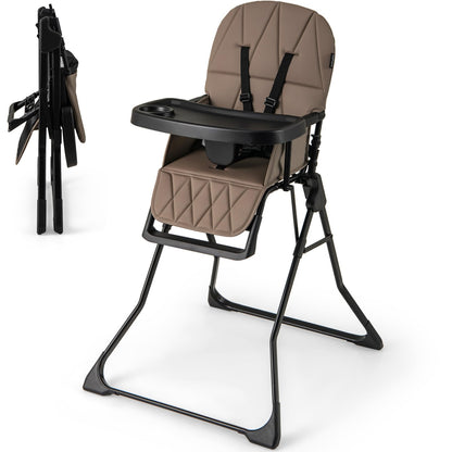 Foldable Baby Highchair Infant Dining Chair with 3-Position Adjustable Tray & Footrest