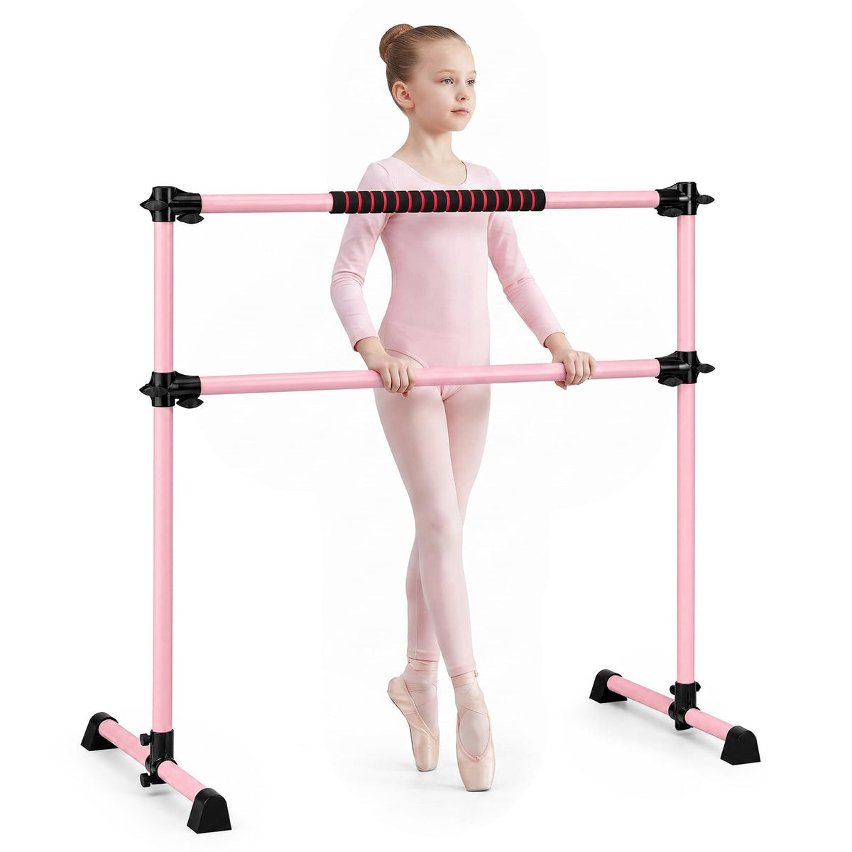 Double Ballet Barre, 17-112cm Adjustable Dance Stretch Bar