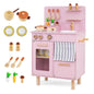 Kids Play Kitchen, Wooden Toy Kitchen with Stoves