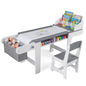 Kids Art Table and Chair Set with Paper Roll & Fabric Bins for Drawing Reading Studying Playing