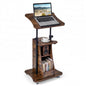 Mobile Laptop Table, Height Adjustable Sit Stand Desk Podium Stand Presentation Cart