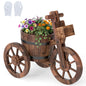 Wooden Wagon Planter, Tricycle Garden Planter with Drainage Hole