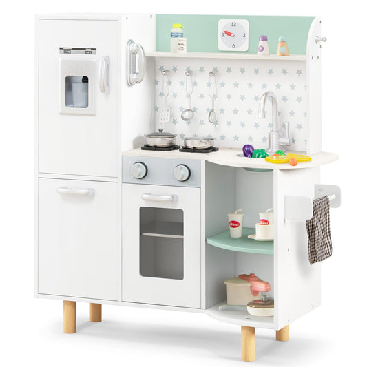 Kids Pretend Kitchen Playset with Stove and Ice Maker