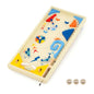Wooden Pinball Machine Scoring Rotating Track Tabletop Game with 3 Balls