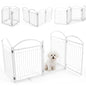 4 Panels Folding Dog Stair Gate, Freestanding Pet Playpen