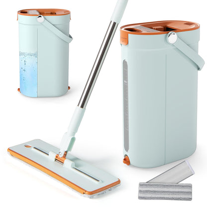 Mop and Bucket Set with Wringer 3-Tank Flat Floor Mop & Bucket System