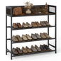 4-Tier Shoe Rack, Freestanding Narrow Shoes Shelf Stand with Anti-Fall Barrier