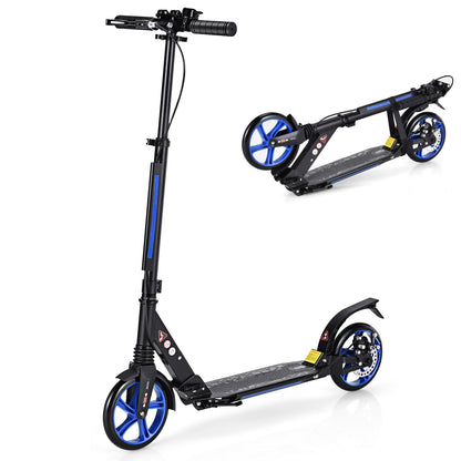 Folding Kick Scooter, 3 Heights Adjustable City Scooters with Big Wheels