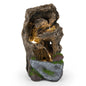 4-Tier Outdoor Water Fountain, Cascading Waterfall Fountain with 3 LED Lights