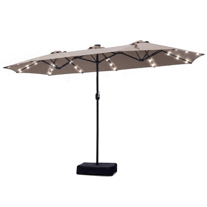 4M Double-Sided Parasol, Outdoor Extra Large Sun Umbrella with Base