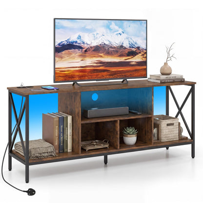 LED TV Stand Cabinet for 65" TVs with Power Outlets