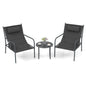 Metal Frame Chair and Coffee Table Set with Cozy Headrest & Storage Bag