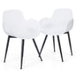 GiantexUK Set of 2 Dining Chairs, Modern Plastic Chairs with Backrest