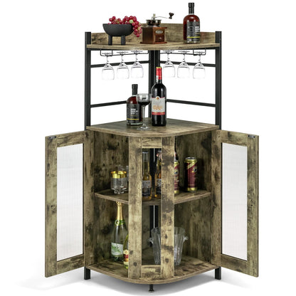 GiantexUK Industrial Wine Cabinet with Glass Holders