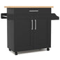 Kitchen Island Cart with Storage and Adjustable Shelf