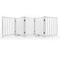 Foldable Pet Gate, Freestanding Wooden Puppy Barrier, Indoor Dog Safety Fence
