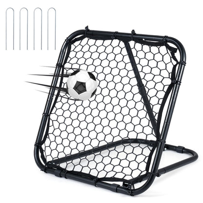 Foldable Football Rebounder Net, Football Training Net with Metal Frame, Adjustable Soccer Target Goal