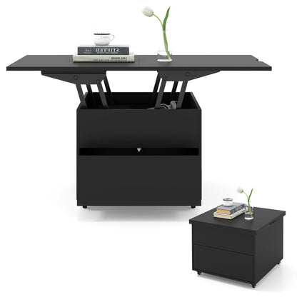 Lift Up Top Coffee Table, 3-in-1 Convertible Wooden Cocktail Center Table