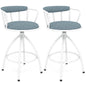 Counter Height Swivel Bar Stools Set of 2 Upholstered Barsools with Backrest