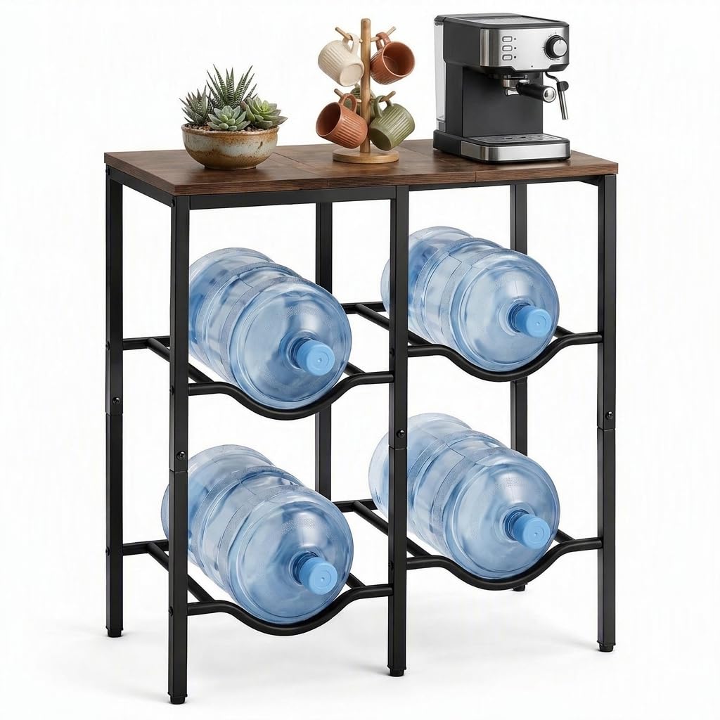 GiantexUK 4-Tray Water Jug Holder, 2-Tier Water Bottle Rack