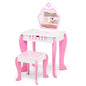 Kids Vanity Table and Stool Set with Mirror and Drawer