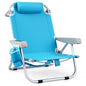 Folding Backpack Beach Chair with Detachable Headrest