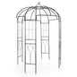 4-Sided Metal Garden Arch, Birdcage Shape Pergola Pavilion Arbor with Ground Spikes