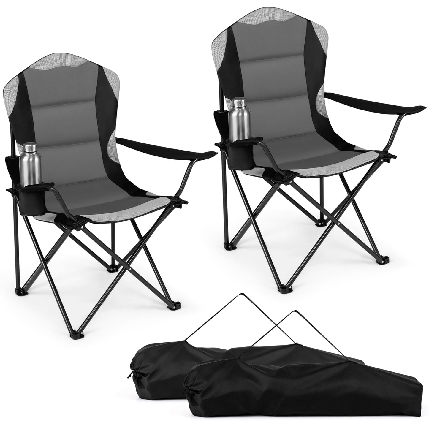 Pack Folding Camping Chair, Large Padded Chair